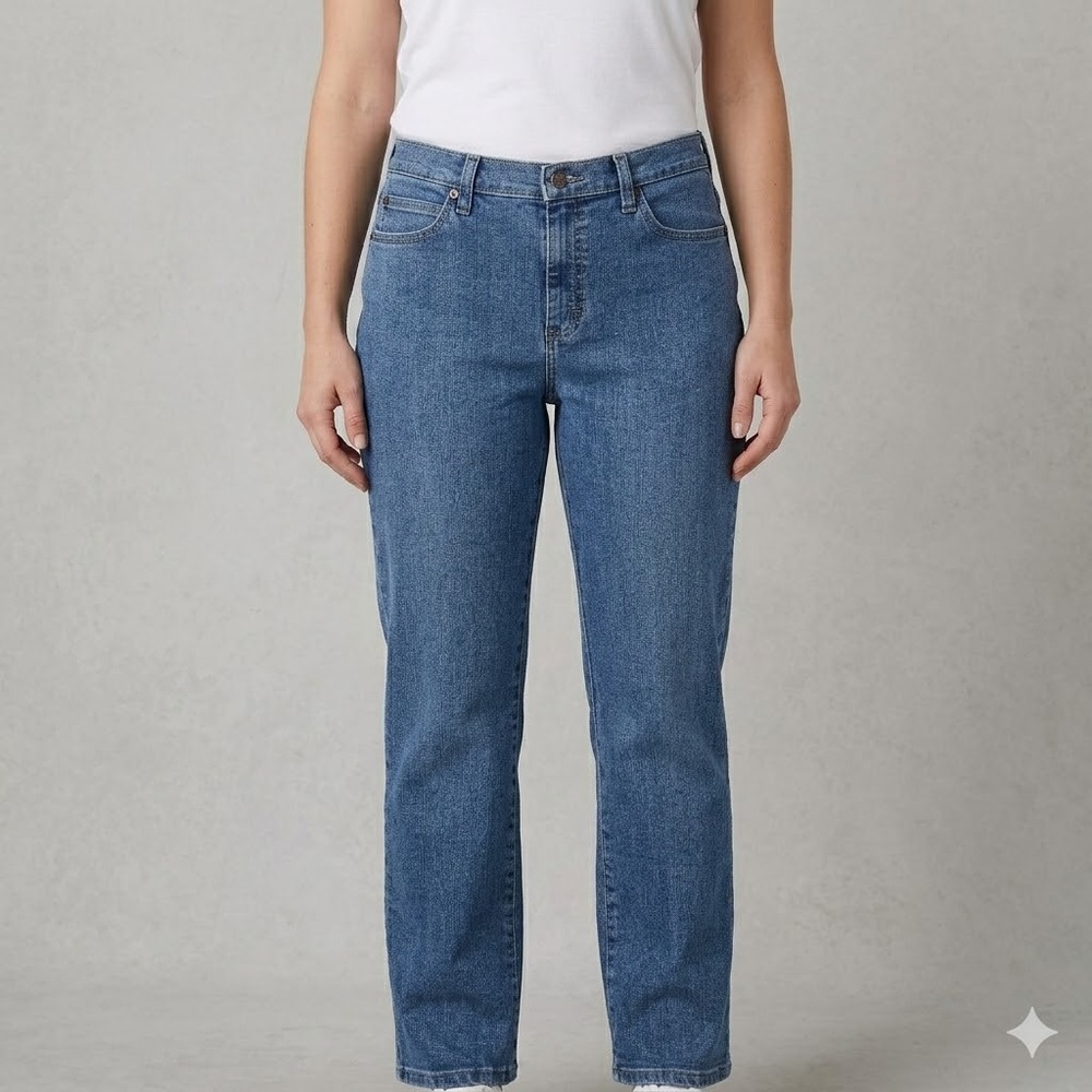Lee‎ Relaxed Fit Jeans High Rise At Waist Size 10 Medium Blue Straight Leg